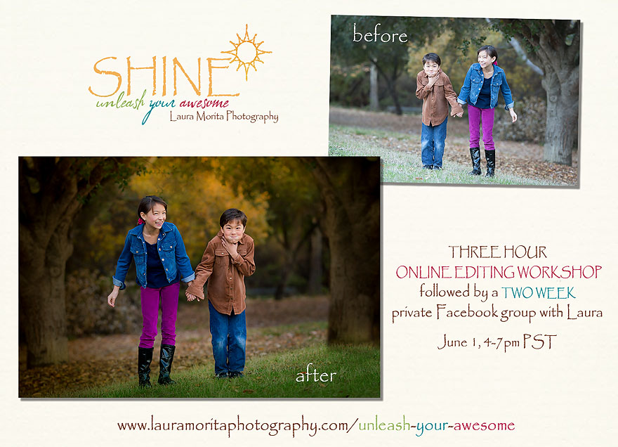 SHINE ~ Unleash Your Awesome ~ Laura Morita Photography | Online editing workshop